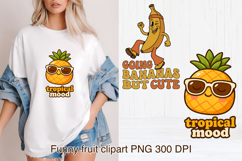 Groovy fruit sublimation | Retro fruit clipart PNG Product Image 1