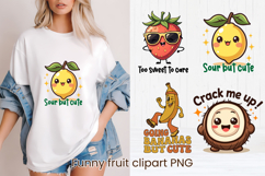Groovy fruit sublimation | Retro fruit clipart PNG Product Image 1