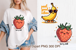 Groovy fruit sublimation | Retro fruit clipart PNG Product Image 1