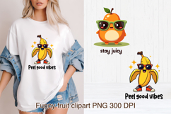 Groovy fruit sublimation | Retro fruit clipart PNG Product Image 1