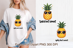Groovy fruit sublimation | Retro fruit clipart PNG Product Image 1