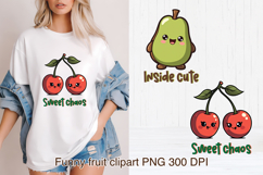 Groovy fruit sublimation | Retro fruit clipart PNG Product Image 1