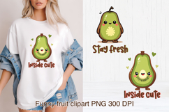 Groovy fruit sublimation | Retro fruit clipart PNG Product Image 1