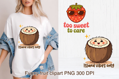 Groovy fruit sublimation | Retro fruit clipart PNG Product Image 1