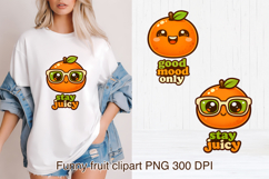 Groovy fruit sublimation bundle | Retro fruit clipart PNG Product Image 6