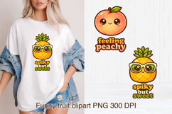 Groovy fruit sublimation | Retro fruit clipart PNG Product Image 1