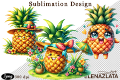 Kawaii Fruit Clipart | Watercolor Food Characters Product Image 1