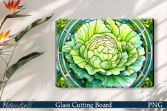 Glass Cutting Board Design | Stained Glass cabbage Product Image 1