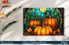 Glass Cutting Board Design | Stained Glass Pumpkin Product Image 1