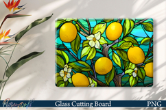 Glass Cutting Board Design | Stained Glass Lemon Product Image 1