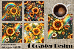 Summer fruits and berries square coaster SUBLIMATION Product Image 1