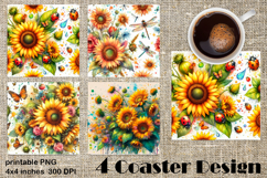 Summer fruits and berries square coaster SUBLIMATION Product Image 1