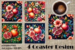 Summer fruits and berries square coaster SUBLIMATION Product Image 1
