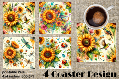 Summer fruits and berries square coaster SUBLIMATION Product Image 1