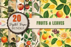 Fruits &amp; Leaves Digital Paper Bundle Product Image 1