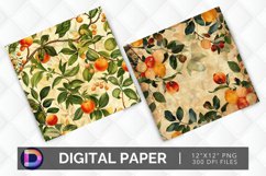 Fruits &amp; Leaves Digital Paper Product Image 1
