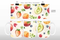 Fruits Pattern Watercolor Mug Warp PNG