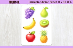 Fruits Printable Stickers - PNG Sticker Sheet