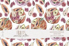 Watercolor summer fruits seamless pattern - 2 JPEG files Product Image 3