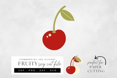 Cherry SVG Cut File, Layered Fruit Papercraft Design Product Image 1