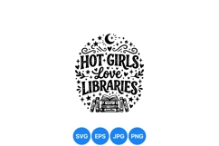 Funny Hot Girls Love Libraries SVG Design Product Image 1