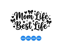 Hand Lettered Mom Life Best Life SVG Design Product Image 1