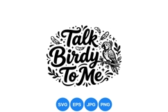 Hand Lettered Talk Birdy To Me Parrot SVG Design Product Image 1