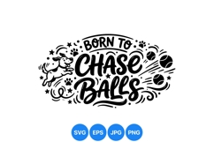 Dog Chasing Balls Funny Vector Illustration Product Image 1