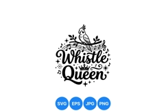 Whistle Queen Bird Singing SVG Clipart Design Product Image 1
