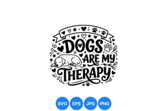 Hand Drawn Dogs Are My Therapy SVG Design Product Image 1