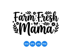 Farm Fresh Mama Handlettered Svg Clipart Design Product Image 1