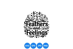 Cute Birds With Feathers And Feelings SVG Design Product Image 1