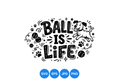 Hand Drawn Dog Playing Ball SVG Graphic Product Image 1