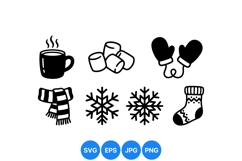 Hand Drawn Winter Holiday Icons Product Image 1