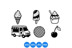 Hand Drawn Ice Cream and Dessert Clipart Product Image 1