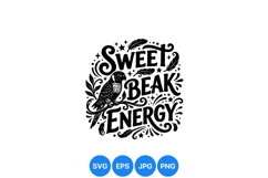 Hand Drawn Parrot Typography Illustration Design Product Image 1