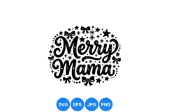Hand Lettered Merry Mama Christmas SVG Design Product Image 1