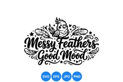 Hand Lettered Messy Feathers Bird SVG Design Product Image 1