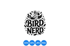 Funny Bird Nerd Svg Clipart Illustration Design Product Image 1