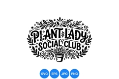 Hand Drawn Plant Lady Club SVG Design Product Image 1