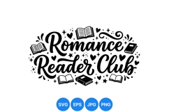 Romance Reader Club Hand Lettered SVG Illustration Product Image 1