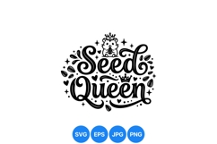 Hand Drawn Seed Queen SVG Clipart Design Product Image 1