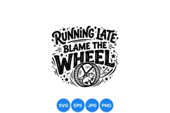 Funny Running Late Hamster Wheel Clipart Illustration Product Image 1