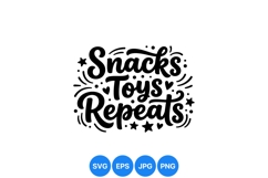 Playful Kids Snacks Toys Repeat Typography SVG Product Image 1