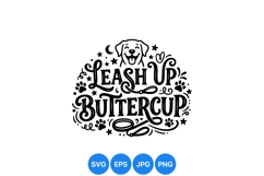 Hand Drawn Dog Paw Leash SVG Design Product Image 1