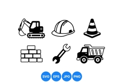 Construction Equipment Vector Icons For Projects Product Image 1