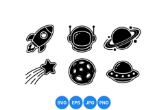 Space-Themed Vector Clipart for Crafts Product Image 1