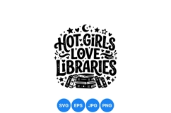 Funny Hot Girls Love Libraries SVG Clipart Product Image 1