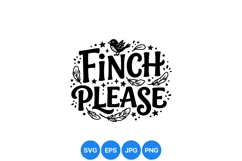 Hand Drawn Finch Bird Phrase SVG Design Product Image 1