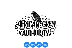 African Grey Parrot Decorative SVG Illustration Product Image 1